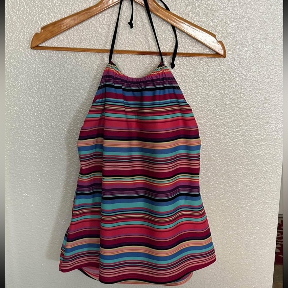 Croft & Barrow Colorful Striped Halter Swimsuit Top